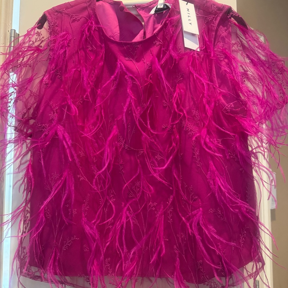Milly Fuchsia Satin Top NWT